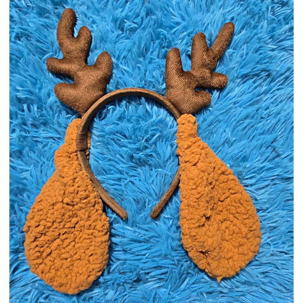 Silipull Christmas Deer Antler Headband Brown Fabric, One Size Adult Unisex